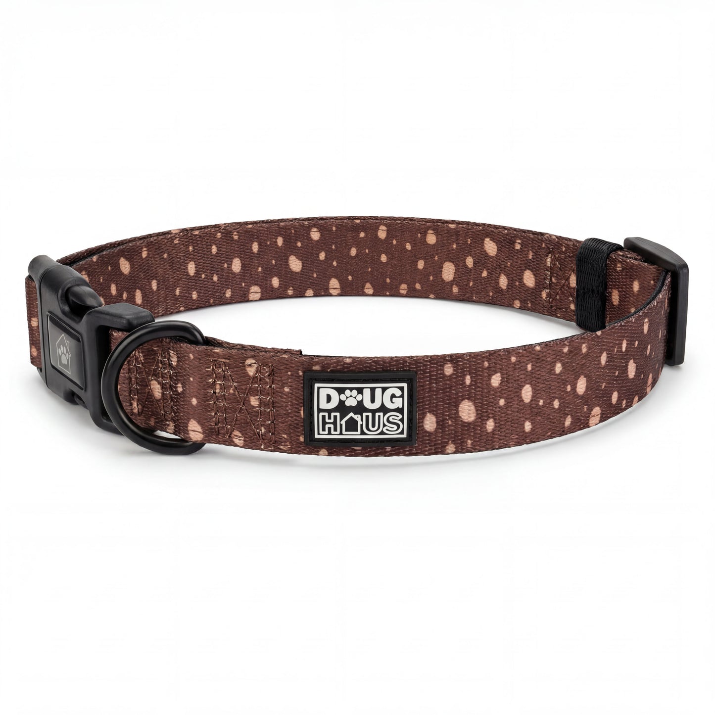 Brown and cream adjustable dog collar for dogs