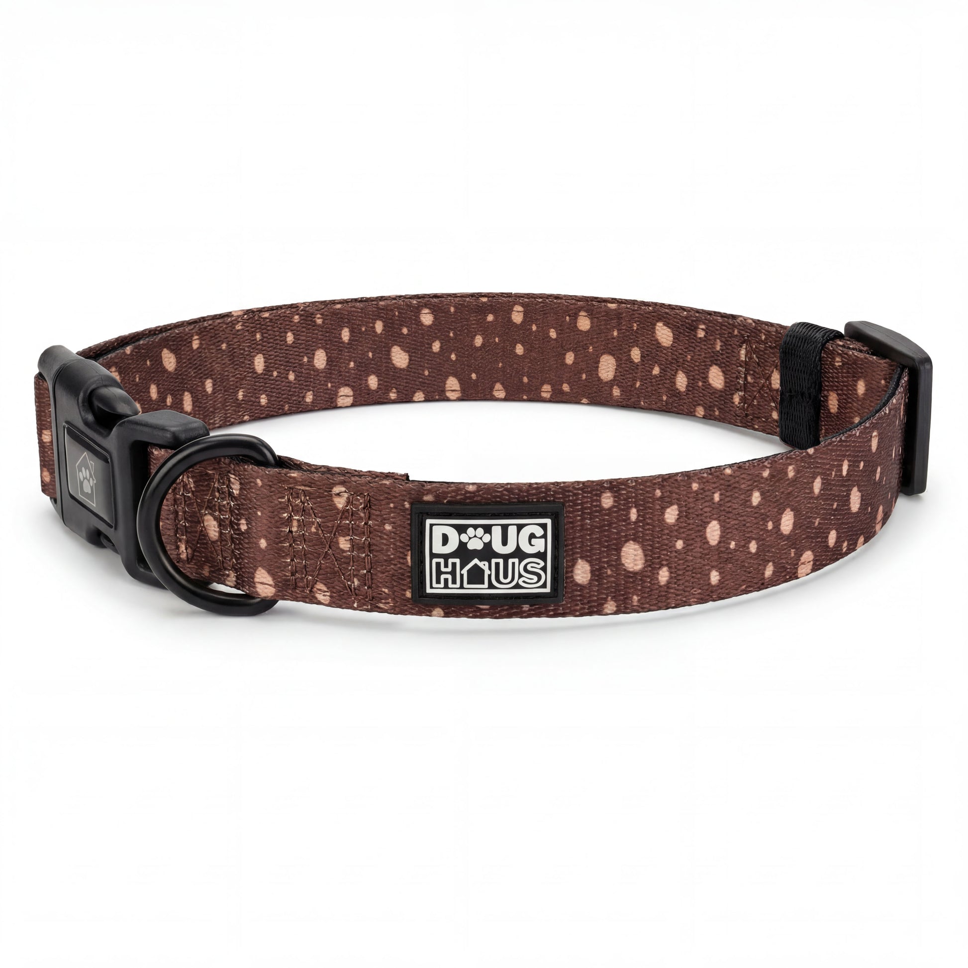Brown and cream adjustable dog collar for dogs