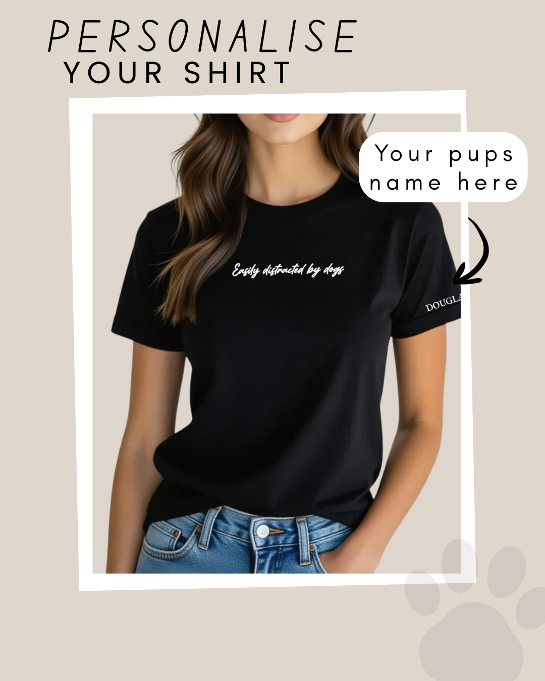 Easily Distracted By Dogs T-Shirt Black