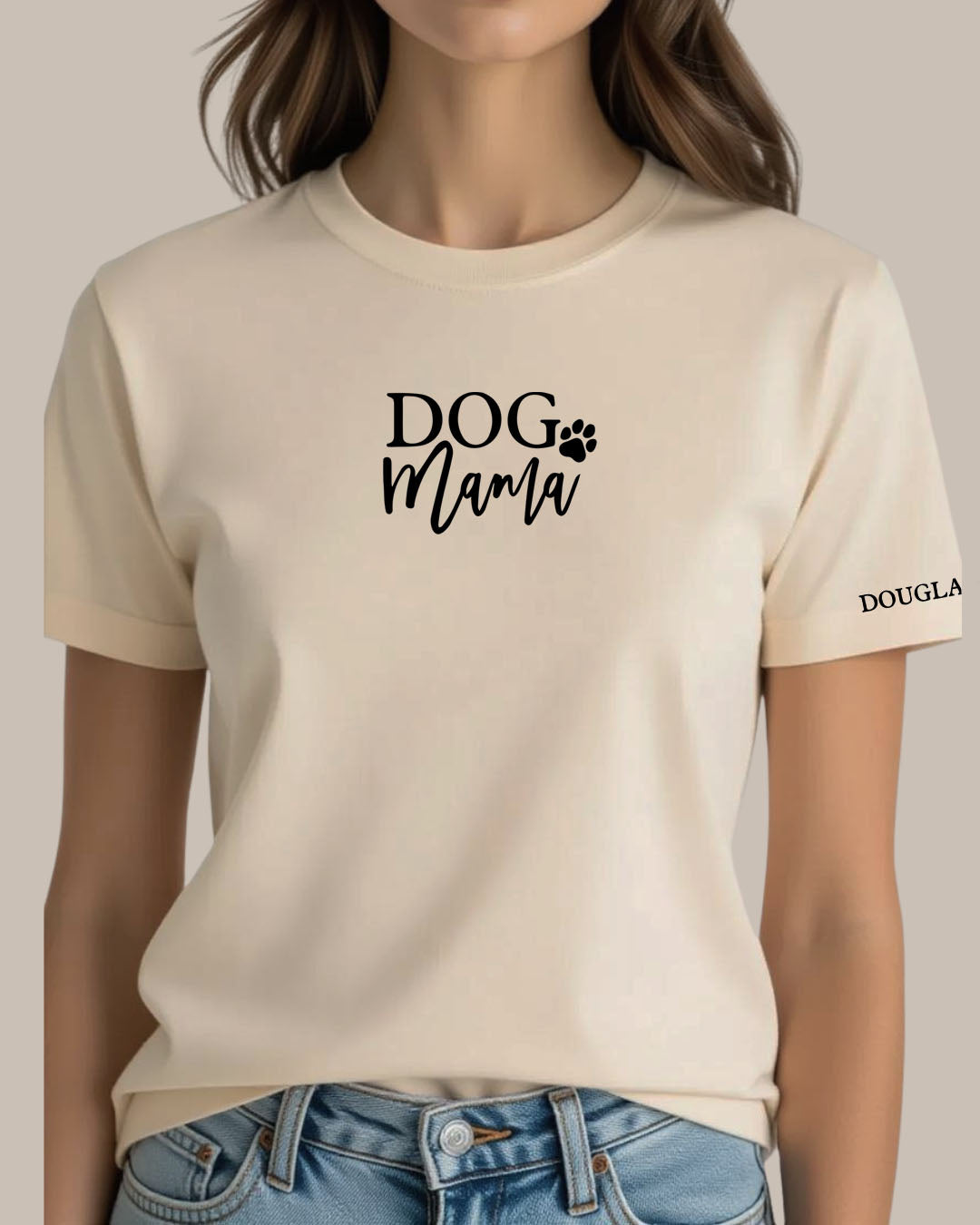 Dog Mama T-Shirt Beige